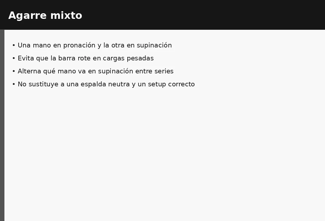 Peso muerto agarre mixto