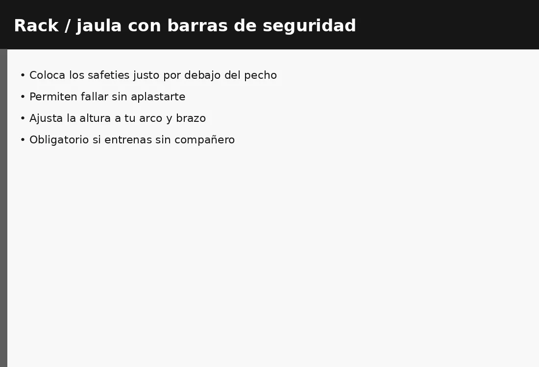 Press de banca con barras de seguridad