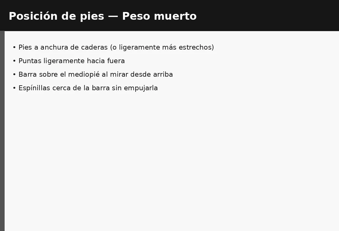 Colocacion Pies Ejercicio Peso Muerto