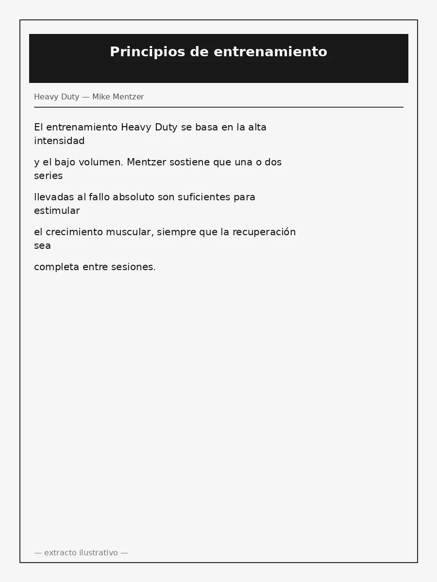 Principios Heavy Duty de Mike Mentzer